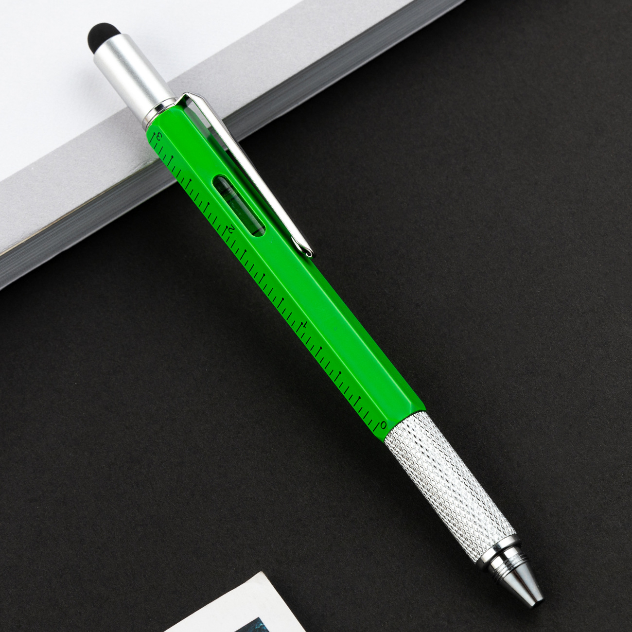 Lápiz multifuncional 6 en 1 lápiz de bola de metal calibración in situ nivelador destornillador lápiz de condensador herramienta creativa lápiz