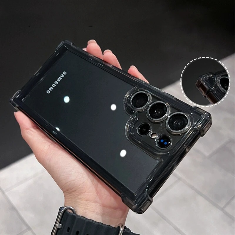 Suitable for Samsung S26 Mobile Phone Case A55 Electroplated Four-Corner Airbag A53 Anti-Fall S23Ultra Anti-Fall S24 Hard Shell 5g