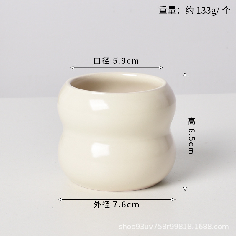 Pot de cerámica crema INS lujo ligero de alto nivel sensación de plantación de orquídeas mariposa simple orquídeas plantación de pot de porcelana blanca Dehua
