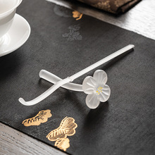 琉璃梅花茶拨茶枕两件套组高颜值禅意功夫茶具茶道配件桌面小摆件