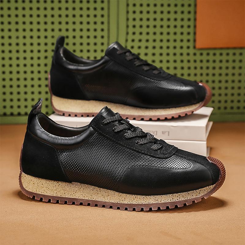 Zapatos de hombre de estilo caliente de celebridades de Internet 2025 primavera zapatos de hombre delgados zapatos deportivos de cuero casuales Forrest Gump zapatos para correr transpirables para hombre