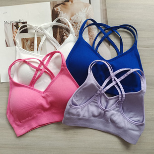 Thin strap beauty back yoga underwear push up shockproof breathable quick-drying Sports bra running training fitness all-match bra