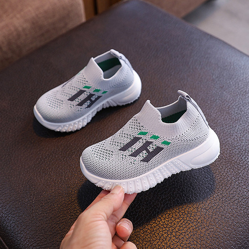 Knit Shoes for Boys and Girls, Unisex Single Shoes, Medium and Large Children's Shoes, Spring and Autumn Style, Plain and Breathable Student Shoes, Fashion and Casual Shoes