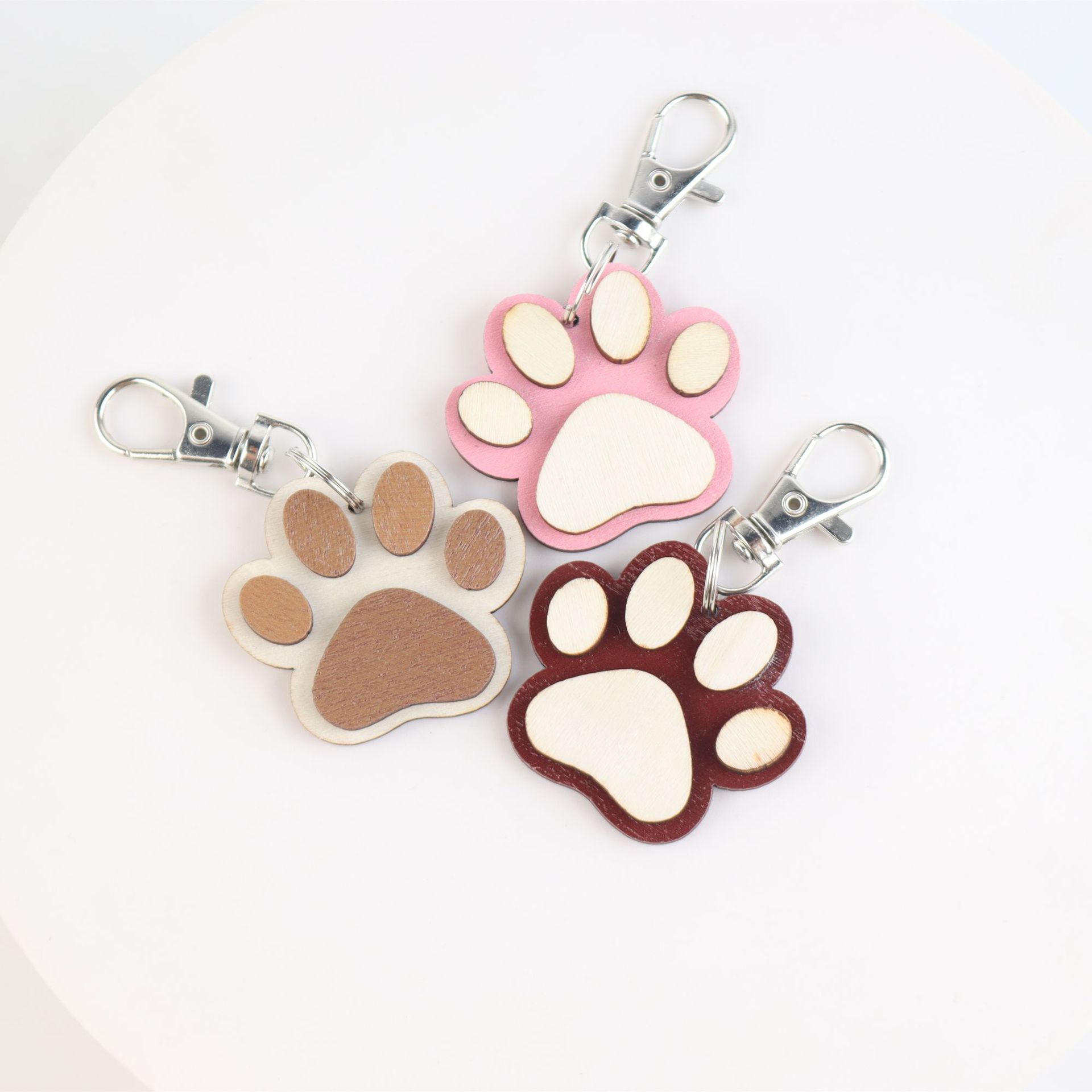 10g Weight Keychain Classification 1 Piece Quantity Holiday, Daily Occasion Wood, Boxwood Material Color Block Pattern Simple Style Style 1 Piece Simple Style Color Block Wood Boxwood Keychain 4