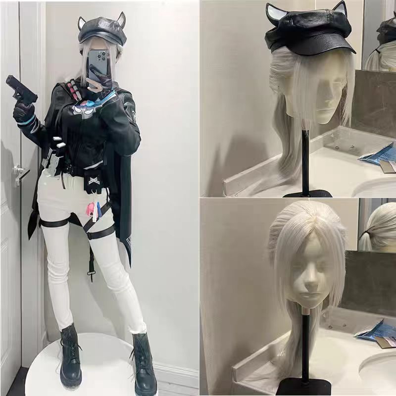 Delta Luna Cos Wig Rose Net Double Bangs Sideburns Single Ponytail