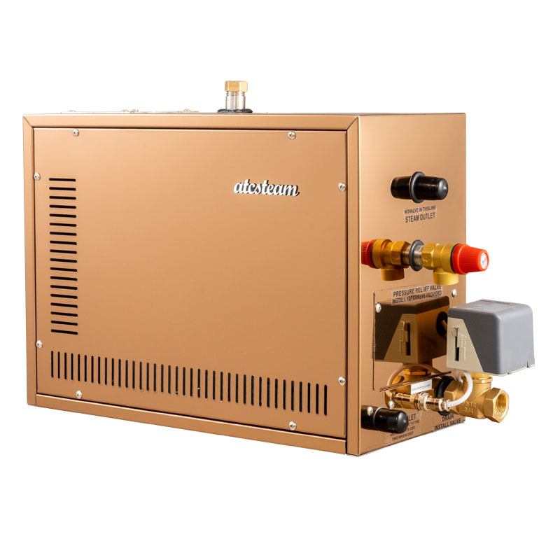 Atcsteam fábrica instrumento sauna generador de vapor húmedo máquina sauna automático drenaje vapor baño equipo