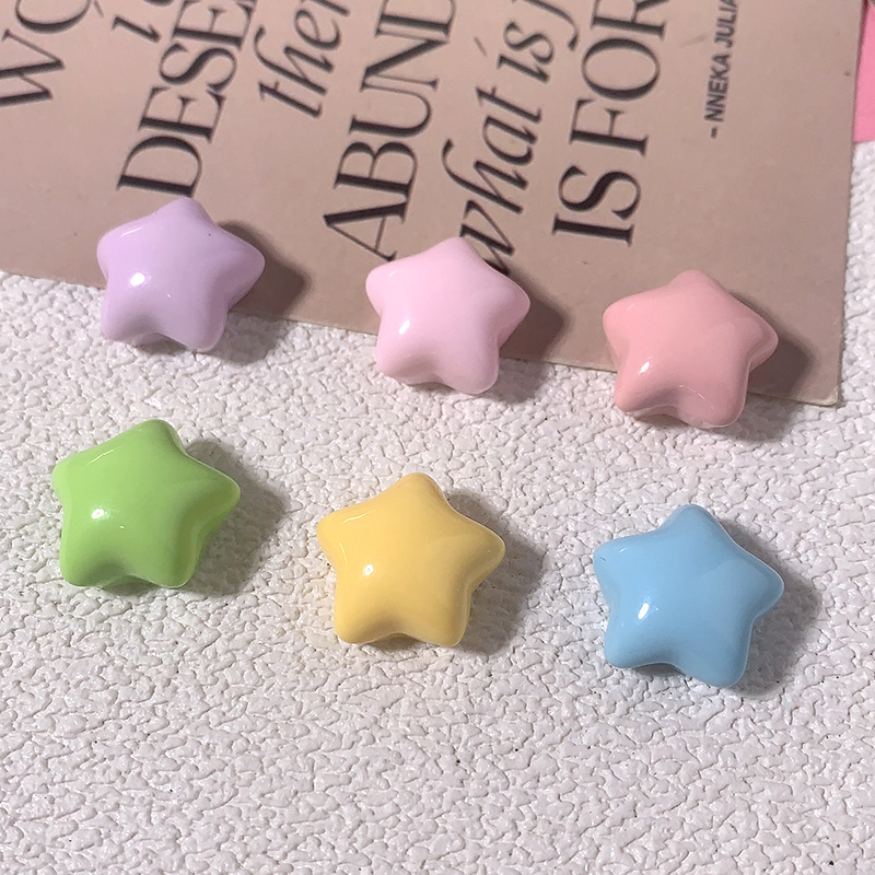 Accesorios de resina de color caramelo penta diy accesorios de cabello abrazaderas de cabello botones de zapatos dulces lindos gordo color penta