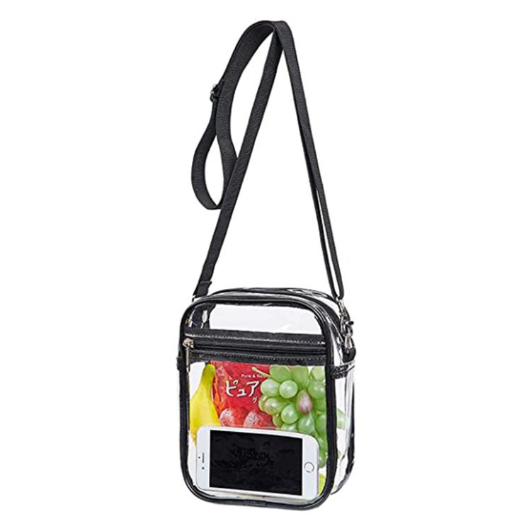 Amazon bolsa de mensajero transparente especial PVC pequeña bolsa cuadrada bolsa transparente impermeable bolsa transparente cartera crossbody bolsa transparente