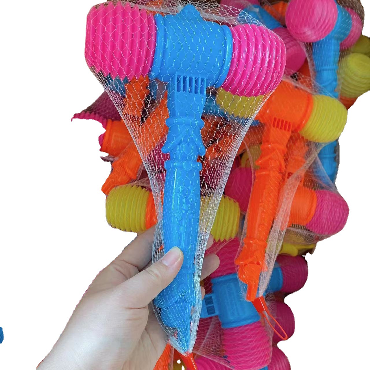 Juguete para niños martillo silbando juguete martillo de plástico bolsa de malla juguete suave martillo de sonido martillo tienda departamental