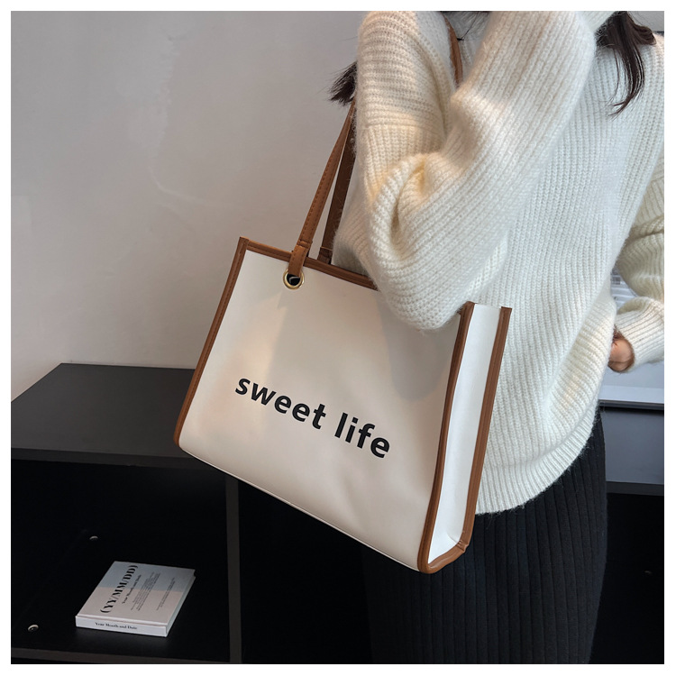 Women's Large All Seasons Pu Leather Letter Fashion Square Zipper Tote Bag display picture 3