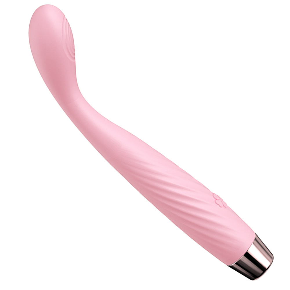 G-Spot Stimulation Pen Vibrator, Silicone Curved Tip, Button Control, Pink — detail image 19