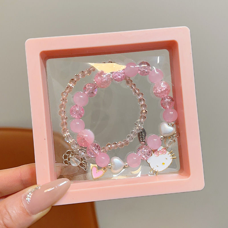 4# Pink Kitty Bracelet Set de 2 piezas