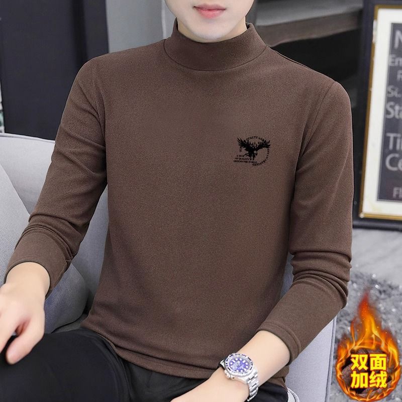 哇噢快返秋冬德绒打底衫中高领恒温自发热衣服内搭T恤长袖跨境货