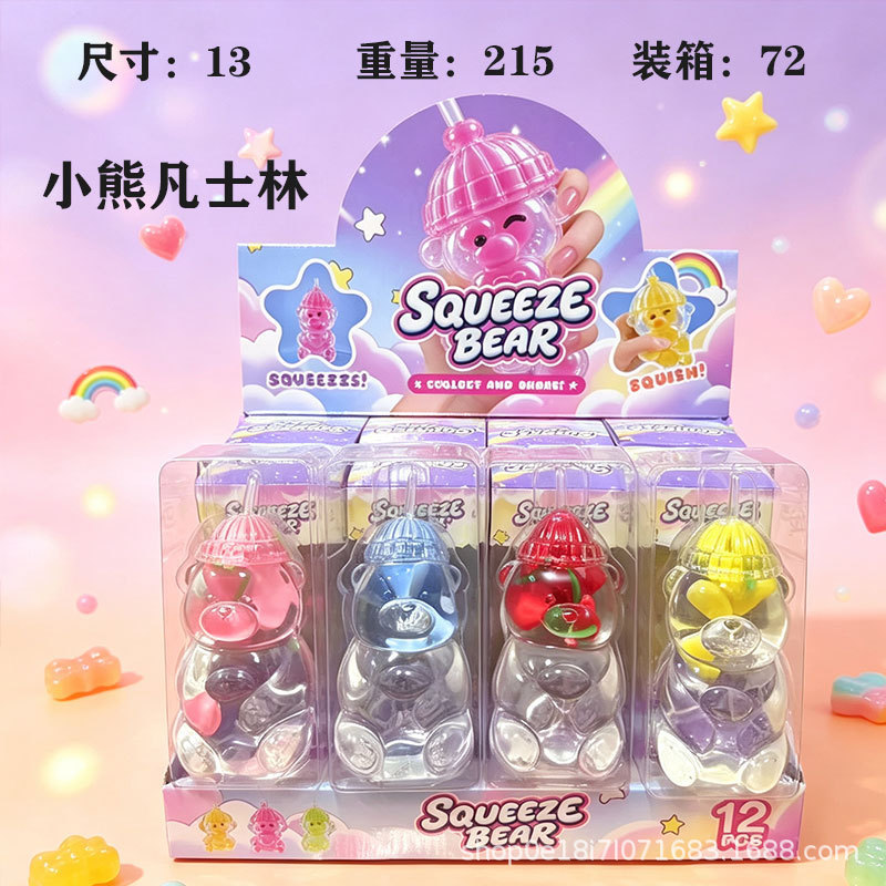 Cross-border bestseller: Vaseline cucumber bear squishy toy, realistic and highly transparent fruit stress-relief toy, creative strawberry stress-relief toy Cross-border bestseller: Vaseline cucumber bear squishy toy, realistic and highly transparent fruit stress-relief toy, creative strawberry stress-relief toy