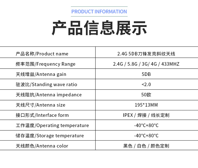 刀锋天线,胶棒天线,斜纹天线