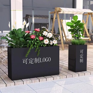 Outdoor Flower Box Combination for Municipal Gardens, Landscape Courtyards, Metal Minimalist Commercial Plazas, Sales Offices, and Outdoor Display Flower Boxes