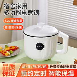 家用电煮锅便捷式智能预约一人食电锅办公室带饭蒸煮一体式电煮锅