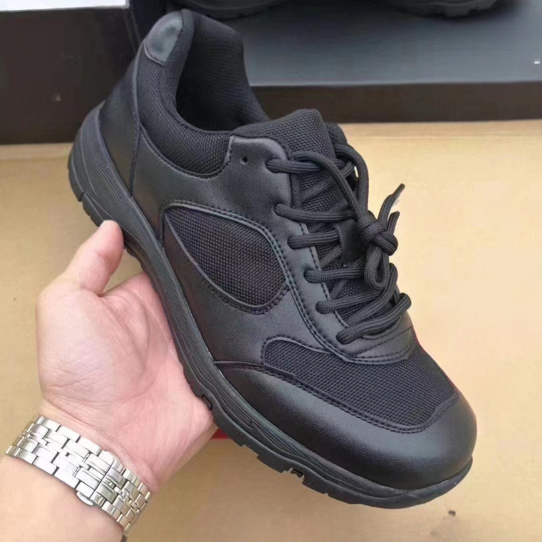 黑色作训练鞋男夏秋季透气耐磨训练鞋户外运动体能军训锻练跑步鞋