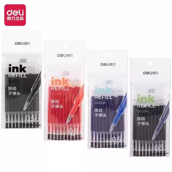 Press-Type Pen Refills: Black Gel Pen Refills, Press-Type Pen Replacement Refills, Red, Blue, Dark Blue, Black Pen Refills, Red Pen Refills