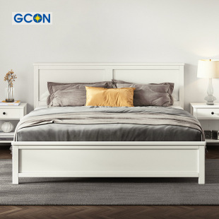Zhiguang Nordic Master Bedroom High Box Storage Bed Small Apartment Modern Simple 1.5m1.8m Solid Wood Foot Double Bed Wedding Bed