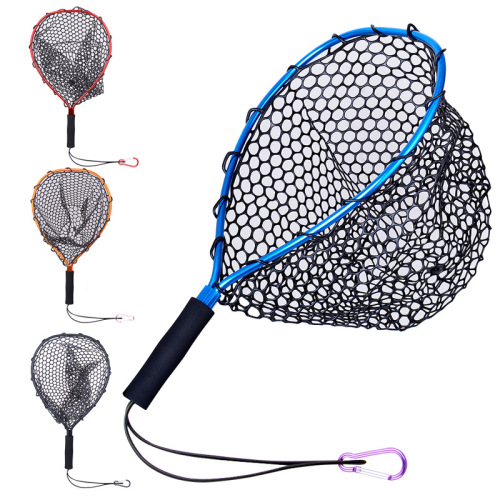 Taiyu Luya copy net, portable aluminum alloy fishing net, anti-hanging rubber silicone net bag, integrated hand copy net wholesale