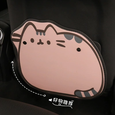 Car seat back anti-kick pad rear universal child dirt-resistant car rear seat protective pad protective pad storage female (Chair back anti-kick pad) - short-comic-cat-anti-kick-pad-leaflet