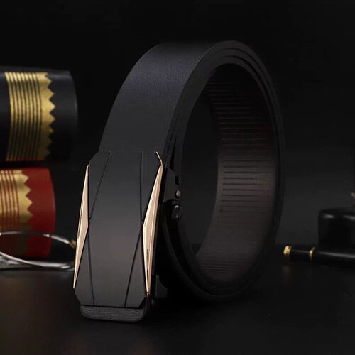 [Bestseller in E-commerce] Men’s Leather Belt, Genuine Leather, Toothless Automatic Buckle, Cowhide Waistband, Men’s Business Casual Trendy Trouser Belt