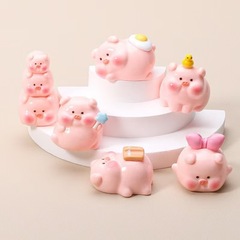 ソリッドカラースタッキングピギー DIY デスクトップジュエリーアクセサリー車の装飾品キーホルダー樹脂人形