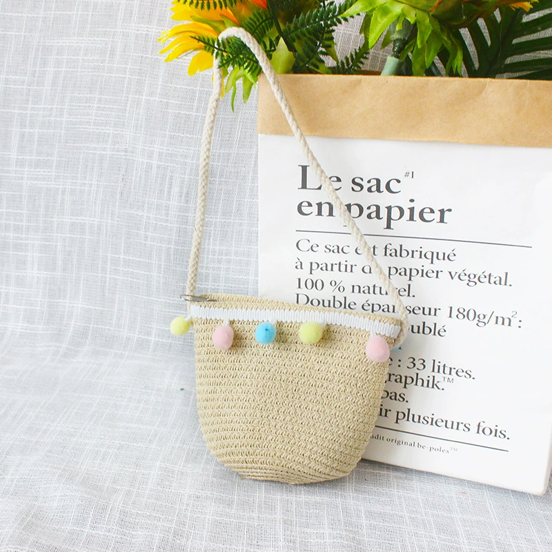 Straw Wallet Small Shoulder Bag, 14×12 cm, zipper cute crossbody pouch for men and women