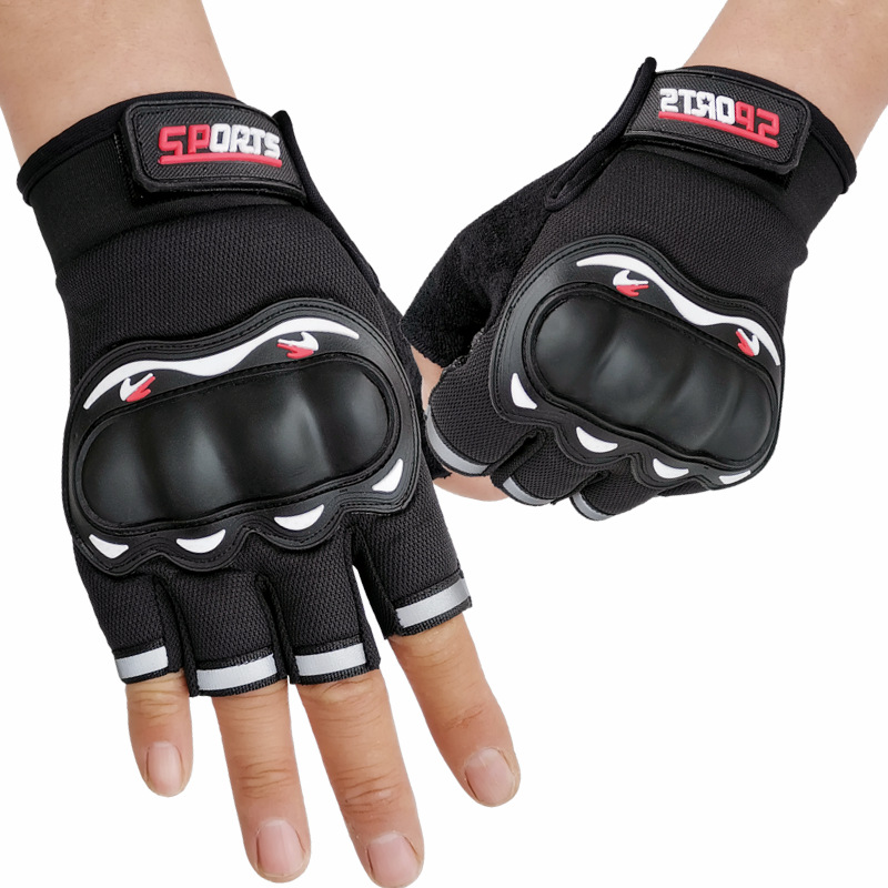outdoors motion locomotive motorcycle racing Electric vehicle Riding Shells Shell Hemidactyly glove logo Fixed