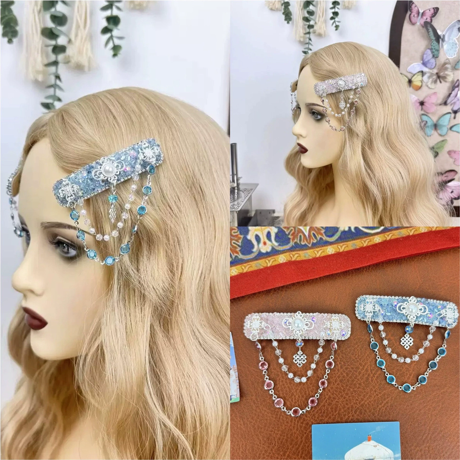 Монгольские элементы национальных украшений для волос в стиле