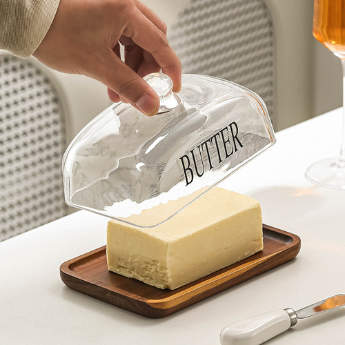 Transparent glass display plate for bamboo and wood cake stands, desserts, pastries, Western dinner plates, dining table setting, butter plates