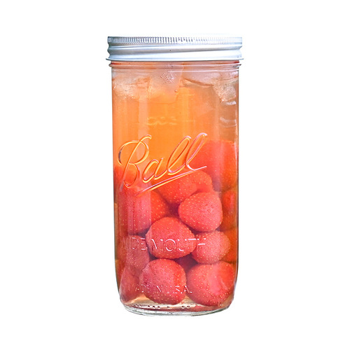 Wide-mouth mason cup large-capacity glass overnight oatmeal cup with lid sealed jar transparent cold brew juice drink bottle
