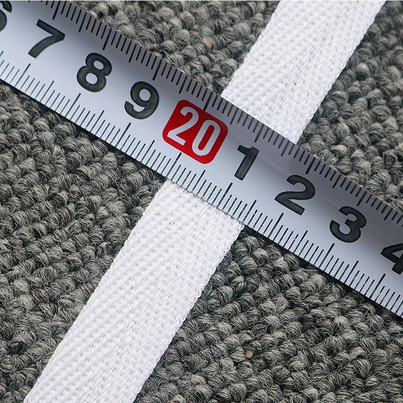 Cinta de espiga de algodón y poliéster blanco puro del fabricante para el cuello trasero de prendas, cinta de algodón para embalaje con ribete de espiga de algodón simple y doble.
