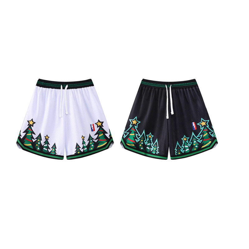 Star Basketball Shorts Sports Pants Ball Pants Loose Large Mesh Breathable Shortcut Pants Playing Ball Shooting Pants Summer