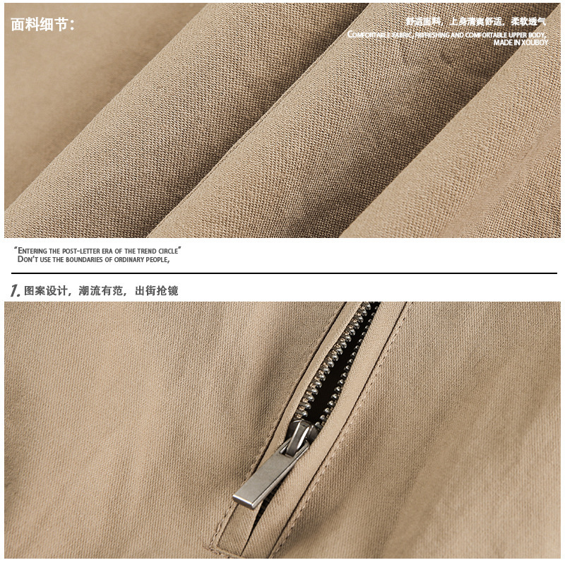 美式复古翻领斜纹帆布外套秋季新款时尚痞帅简约情侣夹克外套宽松|undefined
