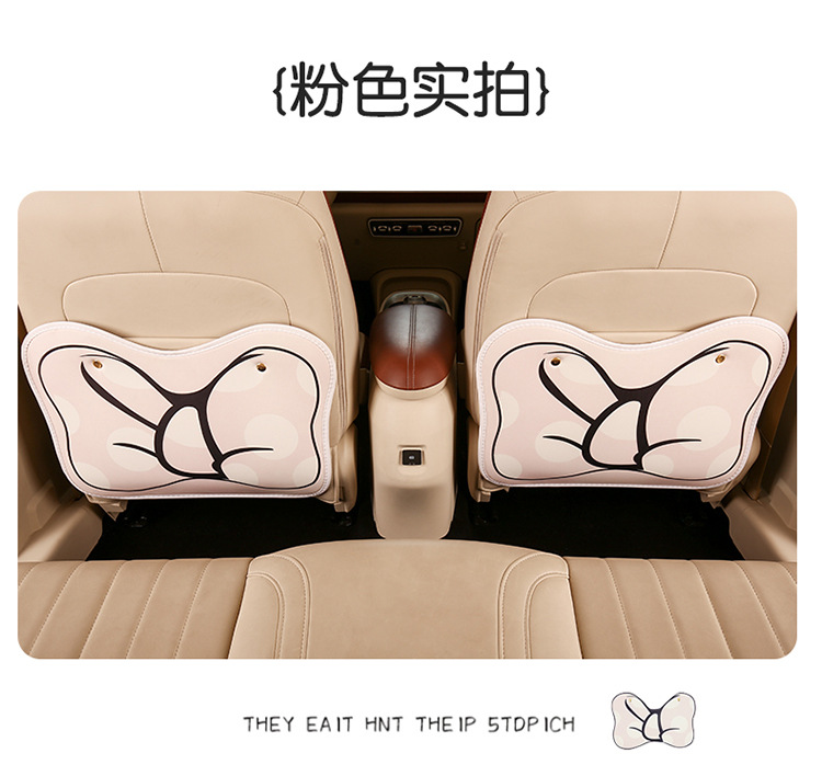 Polka Dot Anti-Kick Pad Chair Back Hanging Short Chair Back Anti-Kick Pad Car Seat Chair Back Anti-Fouling Pad Bow Type