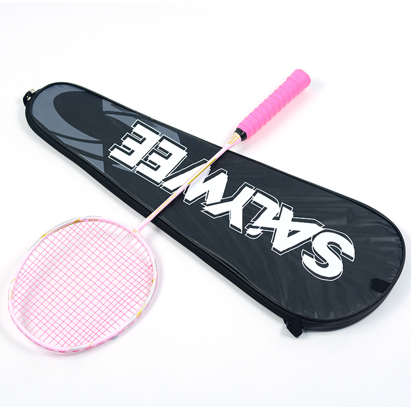 Salywee bádminton raqueta de fibra carbono 4u hombres y mujeres adultos entrenamiento ultraligero durable artículos deportivos Navidad regalo