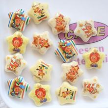 26mm印花可爱星星人五角星串珠 diy手链手机链包挂车挂饰品配件