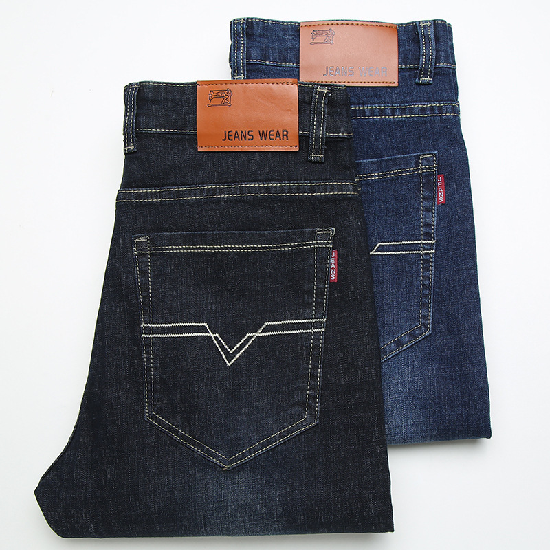 Las ventas directas de verano estiran pantalones vaqueros rectos sueltos pantalones casuales de negocios para hombres jóvenes pantalones de moda para hombres Generación de cabello