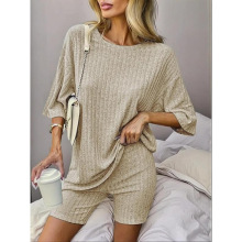 D 26211 Ribbed knit pajamas 2 piece set ������֯˯��������