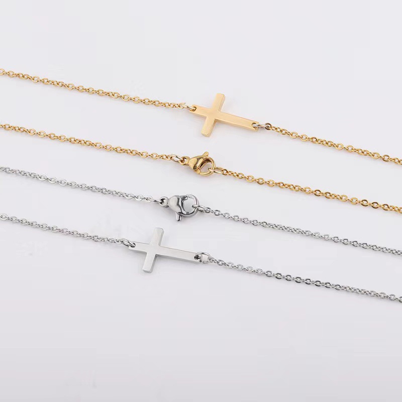 Lady Cross Titanium Steel Plating Pendant Necklace display picture 2