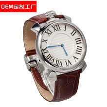 【OEM定制礼品】汽车品牌定制手表 高档男士酷款不锈钢真皮腕表