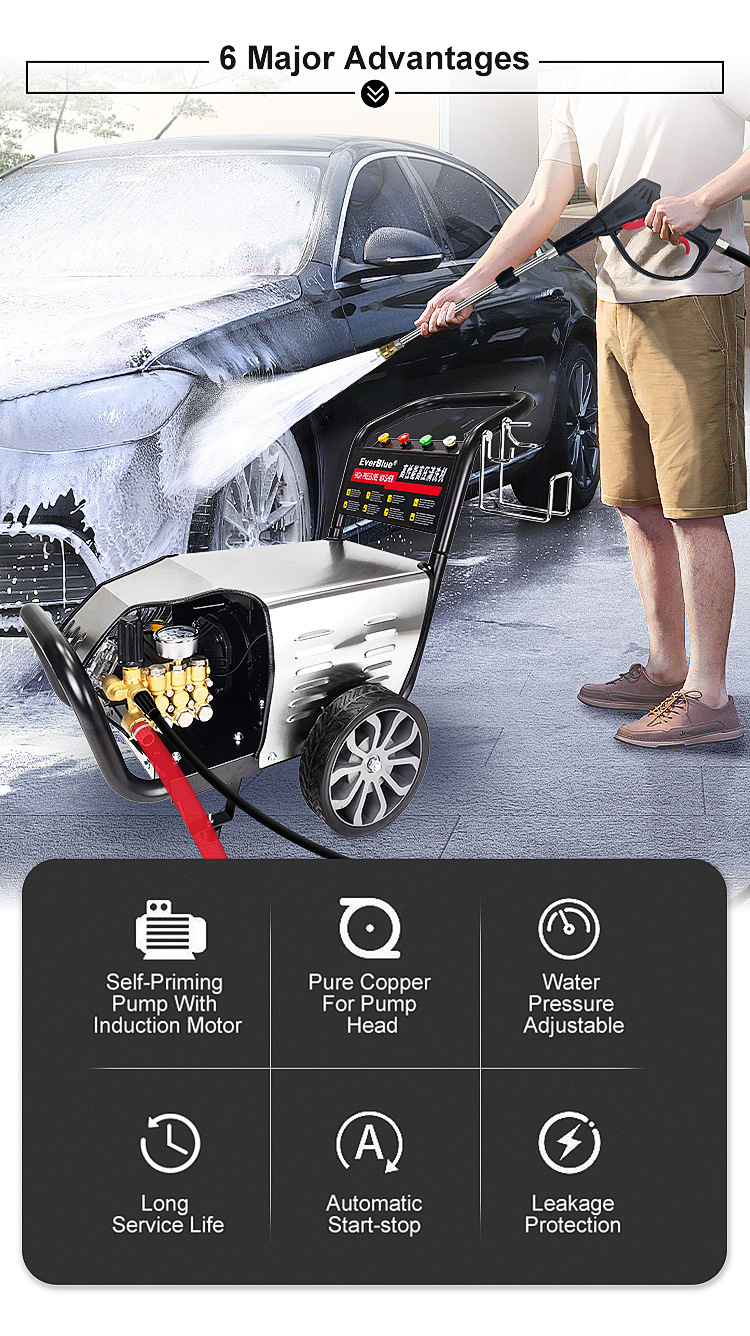High-pressure mobile car washer for home use, 220V 2500W high-power portable water gun, vehicle cleaning and washing tool