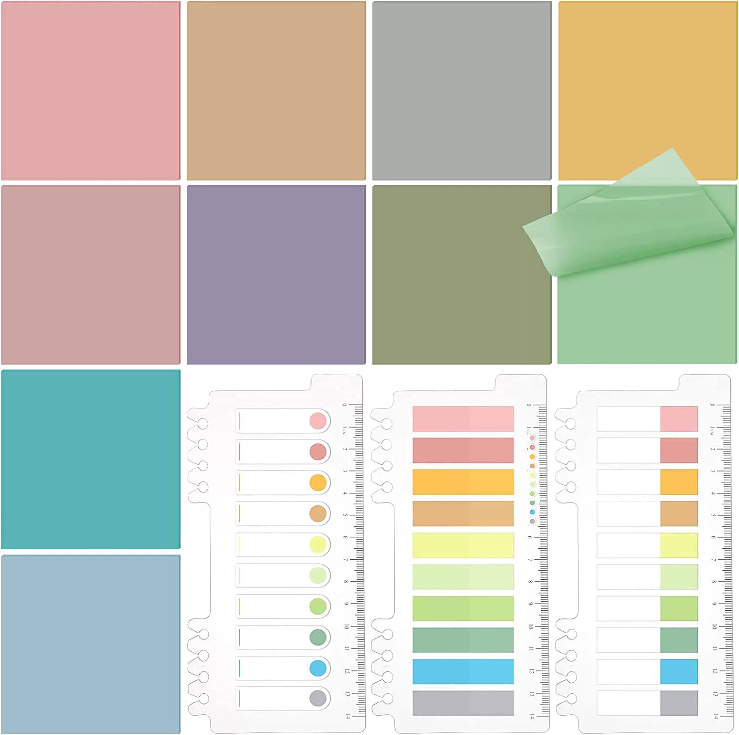 3*3 дюйма, 10 цветов, прозрачные стикеры, водостойкие, пригодные для письма, цветные закладки-индексы, заметки для сообщений, самоклеящиеся листы