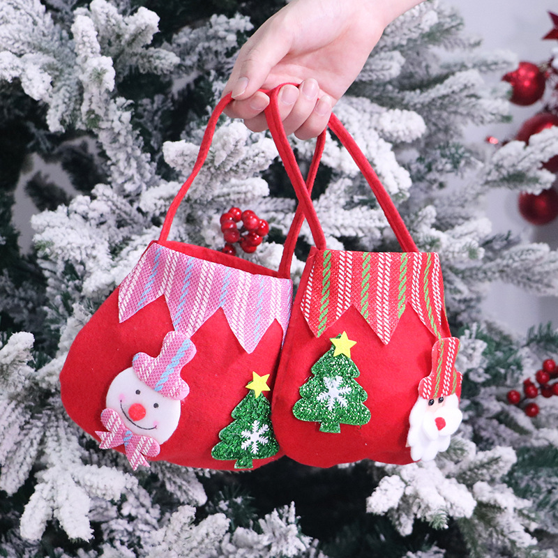 Christmas decoration gift bag gift bag Santa Claus snowman handbag creative candy bag apple bag