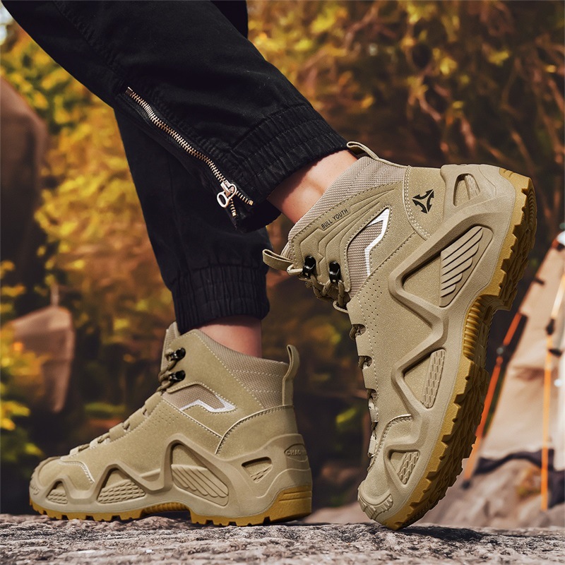 Puncture-Resistant Off-Road Hiking Shoes for Men, Large Size Sneakers 45, Men's Outdoor Wear-Resistant Mountaineering Travel Hiking Shoes 46