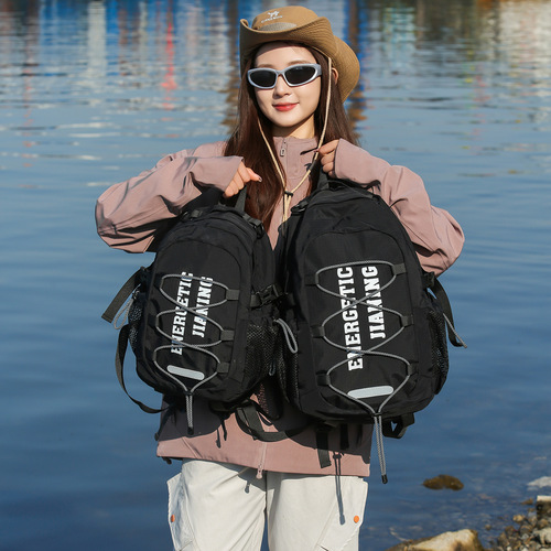 Outdoor sports hiking and hiking bag, new contrasting color splicing lanyard backpack, large-capacity all-matching casual backpack