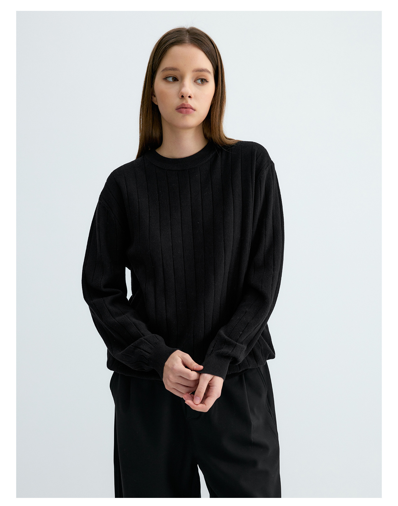 UNF 250g Loose Crew Neck Knit Sweater