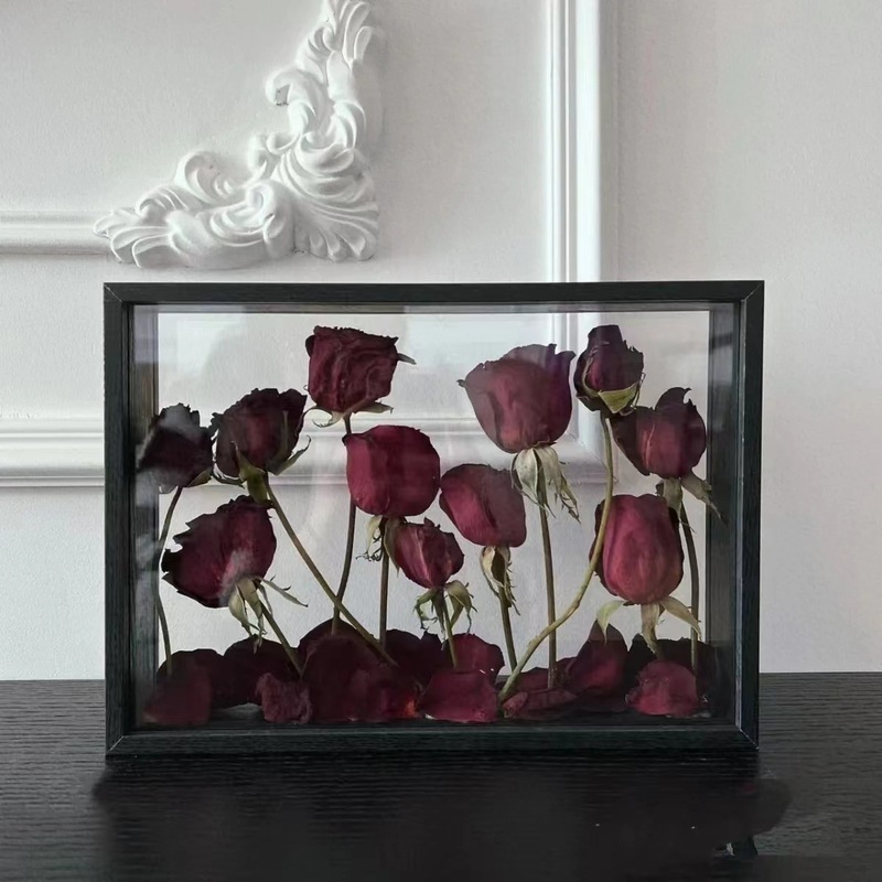 Three-Dimensional Hollow Photo Frame Table Creative Dried Flower Photo Frame Transparent Dried Flower Rose Immortal Flower Luxury Photo Frame Ornaments Three-Dimensional Hollow Photo Frame Table Creative Dried Flower Photo Frame Transparent Dried Flower Rose Immortal Flower Luxury Photo Frame Ornaments